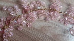 Pink Beaded Floral Headband