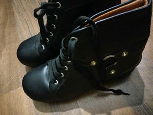 Black Lace-Up Ankle Boots