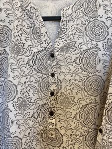 Utsa Floral Print White Kurti