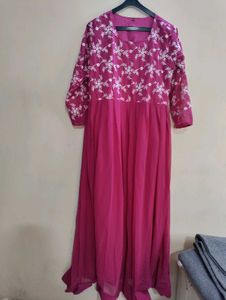 Pink Embroidered Dress
