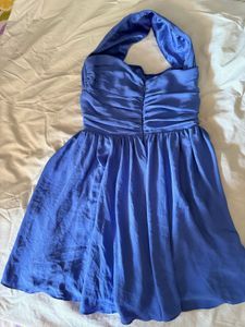 Blue Halter Mini Dress