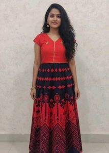 Red &amp; Black Ethnic gown