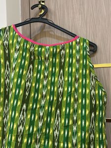 Green Print Top From Laabha