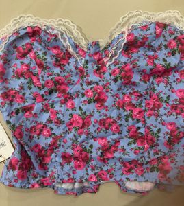 Lace Floral Cordet Top
