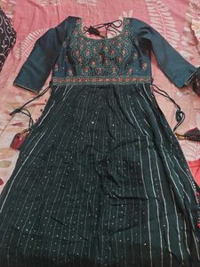 Green Embroidered Anarkali Kurta