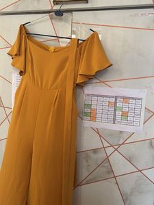 💛 Mustard Off-Shoulder Jumpsuit I| Elegant Fit |