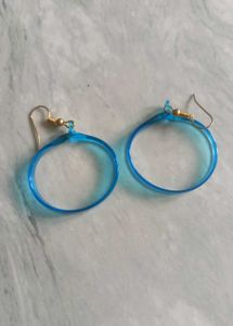 Glass Hoop Earrings 💙🌀