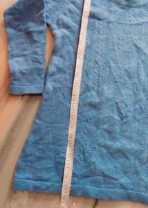 Blue Knit Pullover Sweater