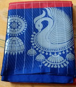Saree Beautiful Design With Three Colours