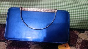 Blue Bow Accent Handbag