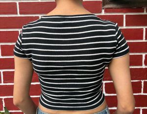 Striped Black Tee