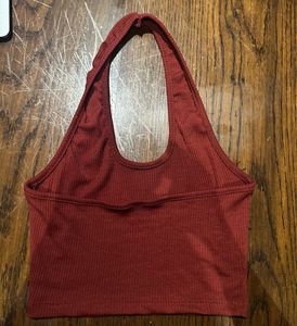 Red Halter Crop Top
