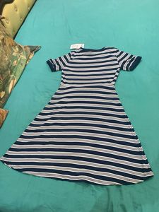Striped Navy &amp; White Dress