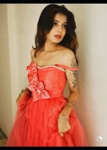 Elegant Coral Party Dress