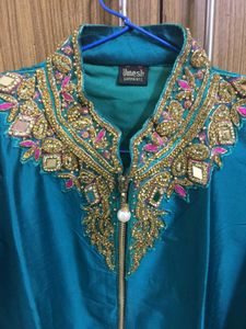 Sea Green Colour Part Wear Kurta And Chunni