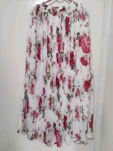Floral Pleated Skirt