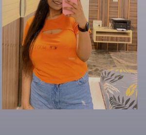 Orange Key Hole Top