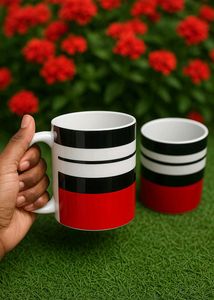 Striped Ceramic Mug Set 2
