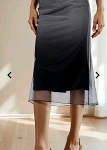 Elegant Ombre Mesh Midi Skirt