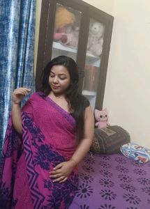 Pink and Purple Cotton Saree