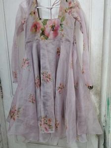 Floral flared kurta organza