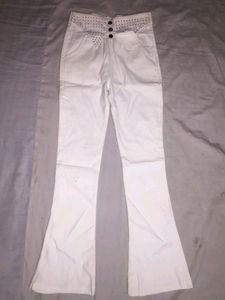 White Bootcut Pant
