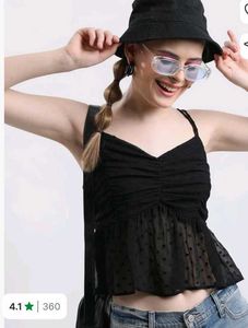 Black Polka Dot Cami Top