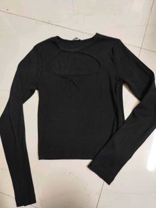 Chic Black Cutout Top