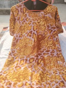 Printed Kurti & Bottom Set ✨ | Size S–M | Soft Fab