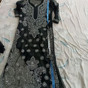 Black Chikankari Kurti For Women