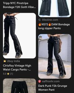Gothic y2k grunge Punk bootcut Pants