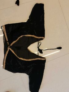 Black And Velvet Saree Blouse Combo