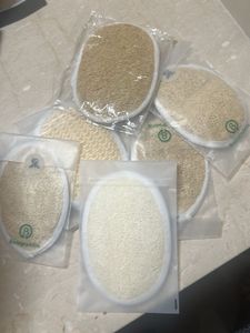 New Fresh 6 Loofah Scrubs Packed Unused