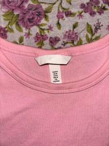 H&amp;M Pink Ribbed Tank Top