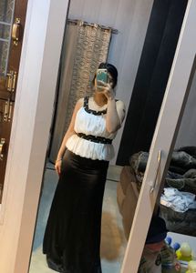 Elegant Black &amp; White Dress🖤🌻💕