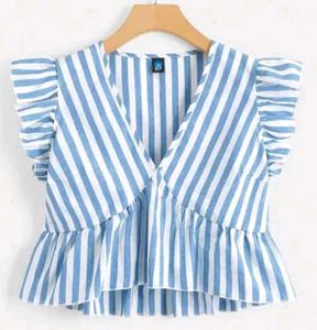 Stripped Ruffled TOP