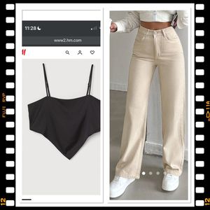 H&M COMBO( Wide Leg Jeans & Top)