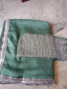 Jummychu Saree With Work Blouse