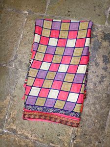 Vintage Checkered Saree
