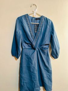 Blue Dress With Embellishment