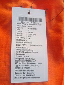 Orange colour sleeveless Tshirt