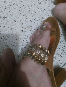 Embellished Gold Slides
