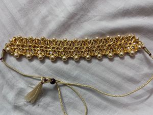 Elegant Gold &amp; Pearl Choker Necklace