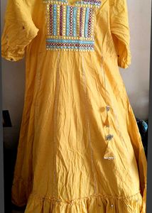 Yellow Embroidered Kurta