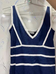 Navy &amp; White Striped Dress