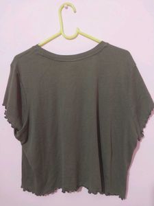 Olive Green Cropped Tee
