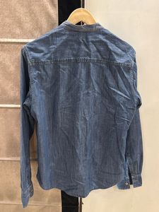 Flying Machine Blue Chinese Collar Shirt