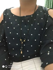 Cut Shoulder Polka Dot Top
