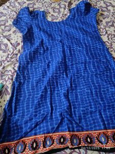 Large -xl size Blue Printed Kurta Set
