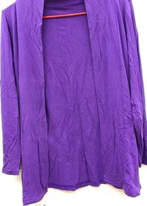 Purple Open Cardigan